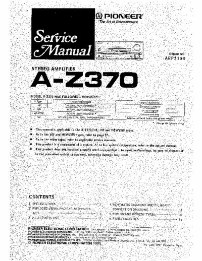 Pioneer AZ370 integrated amplifier