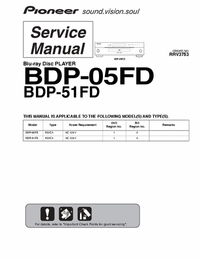 Pioneer BDP05FD, BDP51FD bluray player