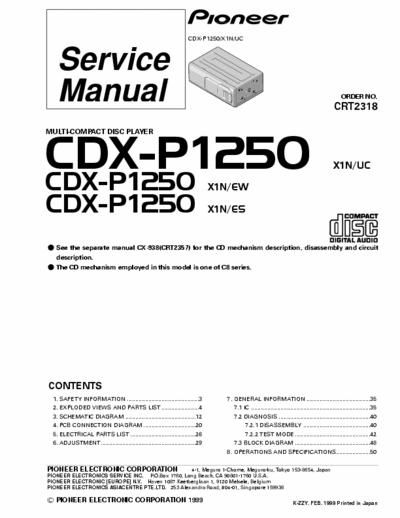 Pioneer CDXP1250 car cd changer