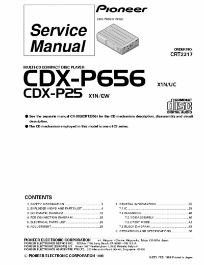 Pioneer CDXP25, CDXP656 car cd changer