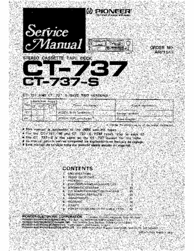 Pioneer CT737 cassette deck