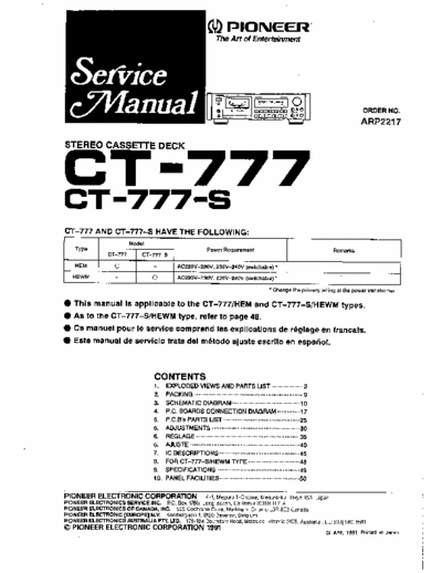 Pioneer CT777 cassette deck