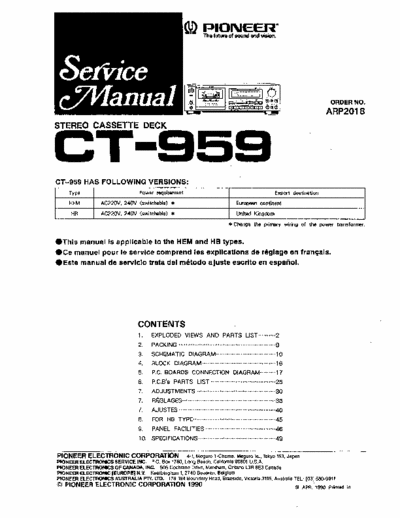 Pioneer CT959 cassette deck