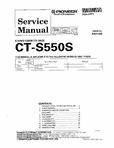 Pioneer CTS550S cassette deck