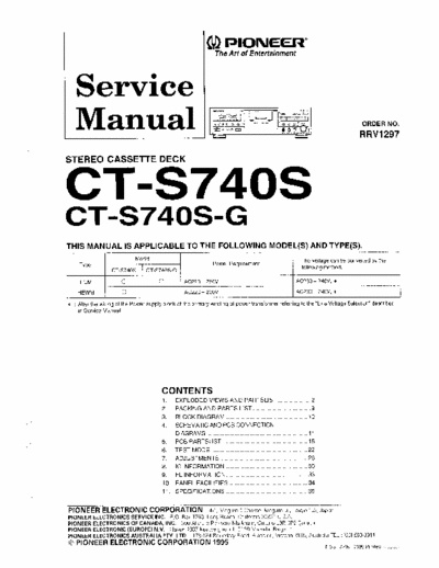 Pioneer CTS740S cassette deck