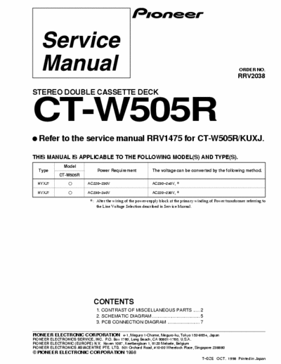 Pioneer CTW505R cassette deck