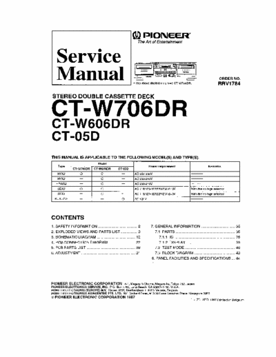 Pioneer CTW606DR, CTW706DR cassette deck