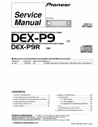 Pioneer DEXP9 car radio