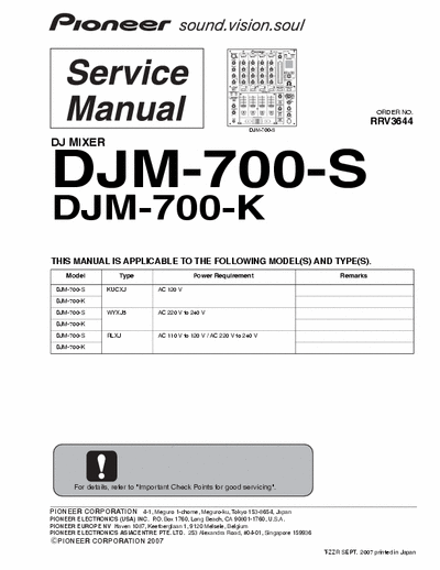 Pioneer DJM700S DJ mixer