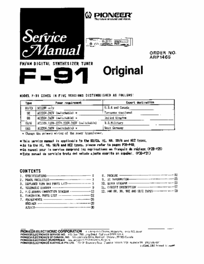 Pioneer F91 tuner