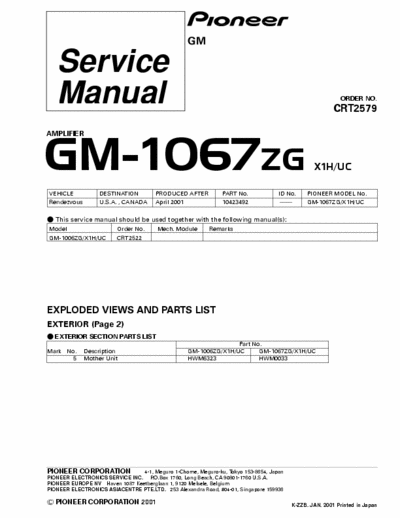 Pioneer GM1067 car amplifier