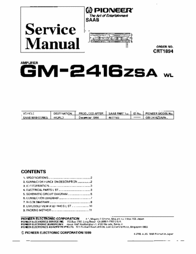 Pioneer GM2416 car amplifier