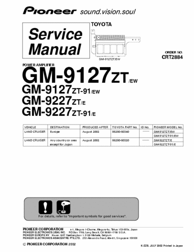 Pioneer GM9127 car amplifier