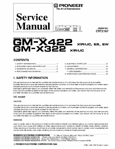 Pioneer GMX322, GMX422 car amplifier