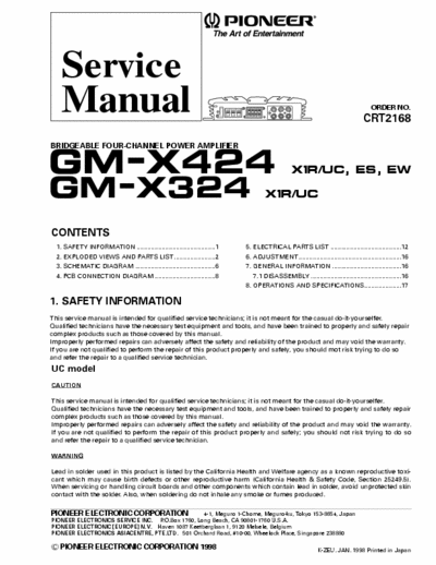 Pioneer GMX324, GMX424 car amplifier