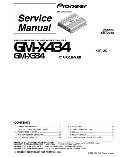 Pioneer GMX334, GMX434 car amplifier