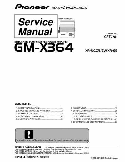 Pioneer GMX364 car amplifier