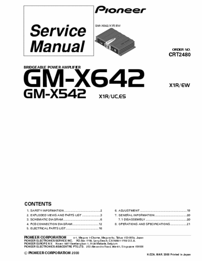 Pioneer GMX542, GMX642 car amplifier