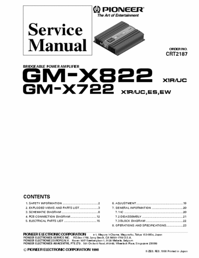 Pioneer GMX722, GMX822 car amplifier