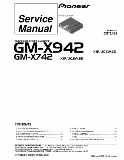 Pioneer GMX742, GMX942 car amplifier