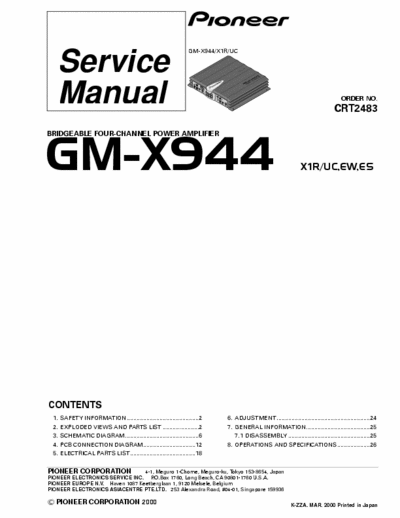 Pioneer GMX944 car amplifier