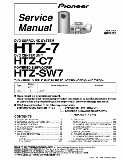 Pioneer HTZ7 surround system