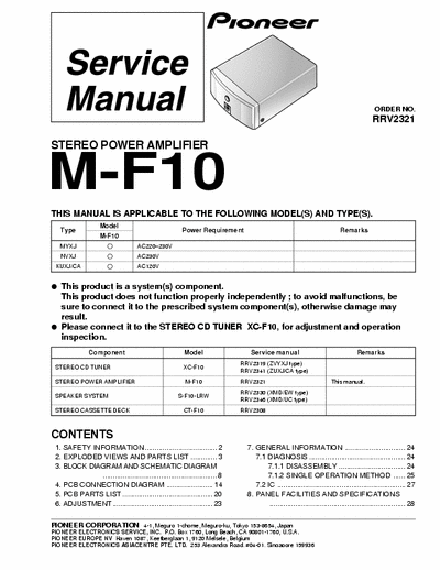 Pioneer MF10 power amplifier