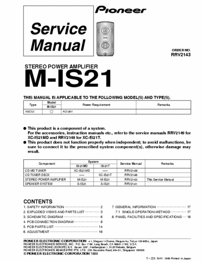 Pioneer MIS21 power amplifier