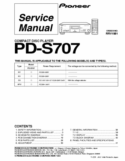 Pioneer PDS707 cd