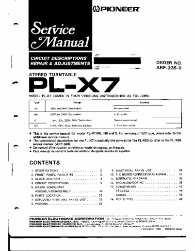 Pioneer PLX7 phono
