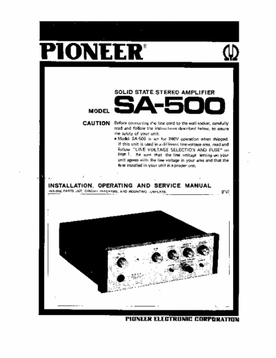 Pioneer SA500 integrated amplifier