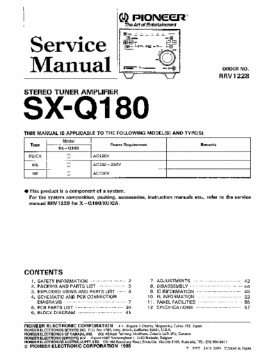Pioneer SXQ180 receiver