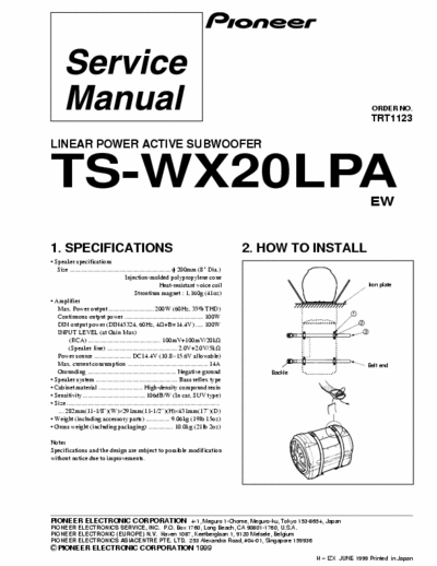 Pioneer TSWX20LPA active subwoofer