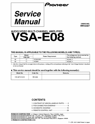 Pioneer VSAE08 integrated amplifier