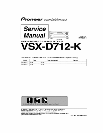 Pioneer VSXD712 receiver