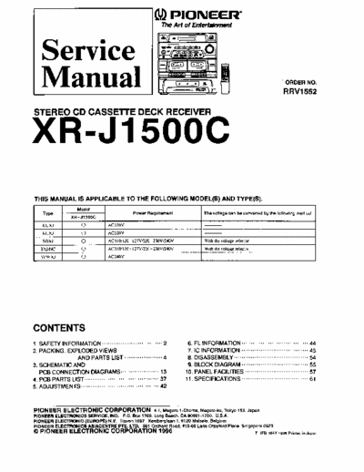 Pioneer XRJ1500C audio system