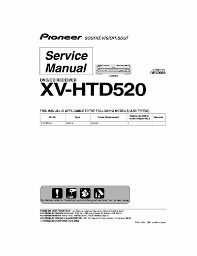 Pioneer XVHTD520 dvd receiver (ht)