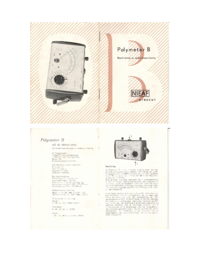 NIEAF UTRECHT Polymeter B Original User manual with diagram