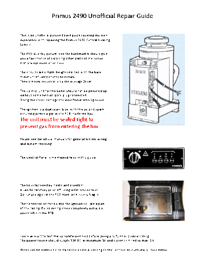 Primus 2490 Unofficial electronic repair guide