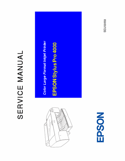 Epson Stylus Pro 4000 service manuals