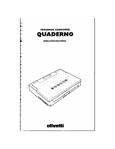 Olivetti Quaderno User manual of the Olivetti Quaderno