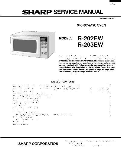 sharp R-203ew Sharp microwave oven
