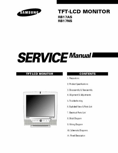Samsung RB17AS TFT-LCD MONITOR Service Manual
RB17AS
RB17NS
