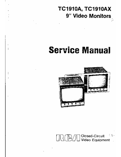 RCA TC1910A, TC1910AX RCA TC1910A, TC1910AX (Video Monitor) (Service Manual)