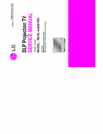 LG LG RE-44SZ21RD SERVICE MANUAL