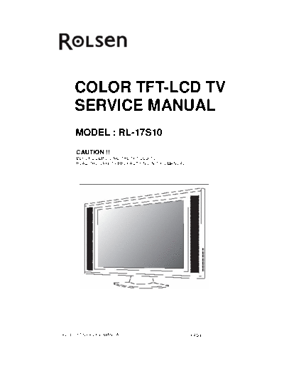 ROLSEN RL-17S10 TFT-LCD Service Manual