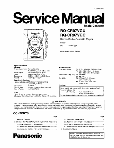 PANASONIC RQ-CR07V schematics