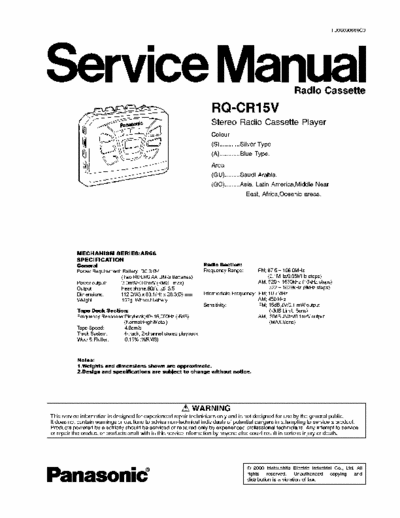 PANASONIC RQ-CR15V schematics