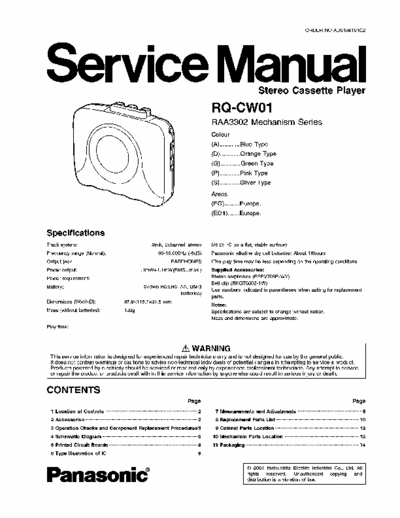 PANASONIC RQ-CW01 schematics