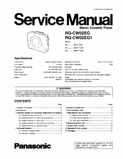 PANASONIC RQ-CW02EG schematics